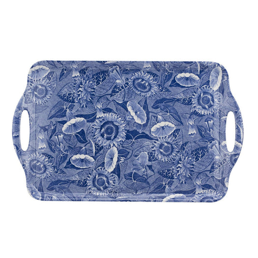PIMPERNEL BLUE ROOM SUNFLOWER LARGE MELAMINE HANDLED TRAY: MELAMINE / BLUE ROOM