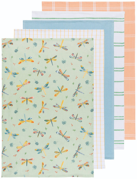 DRAGONFLY DISHTOWELS SET OF 5