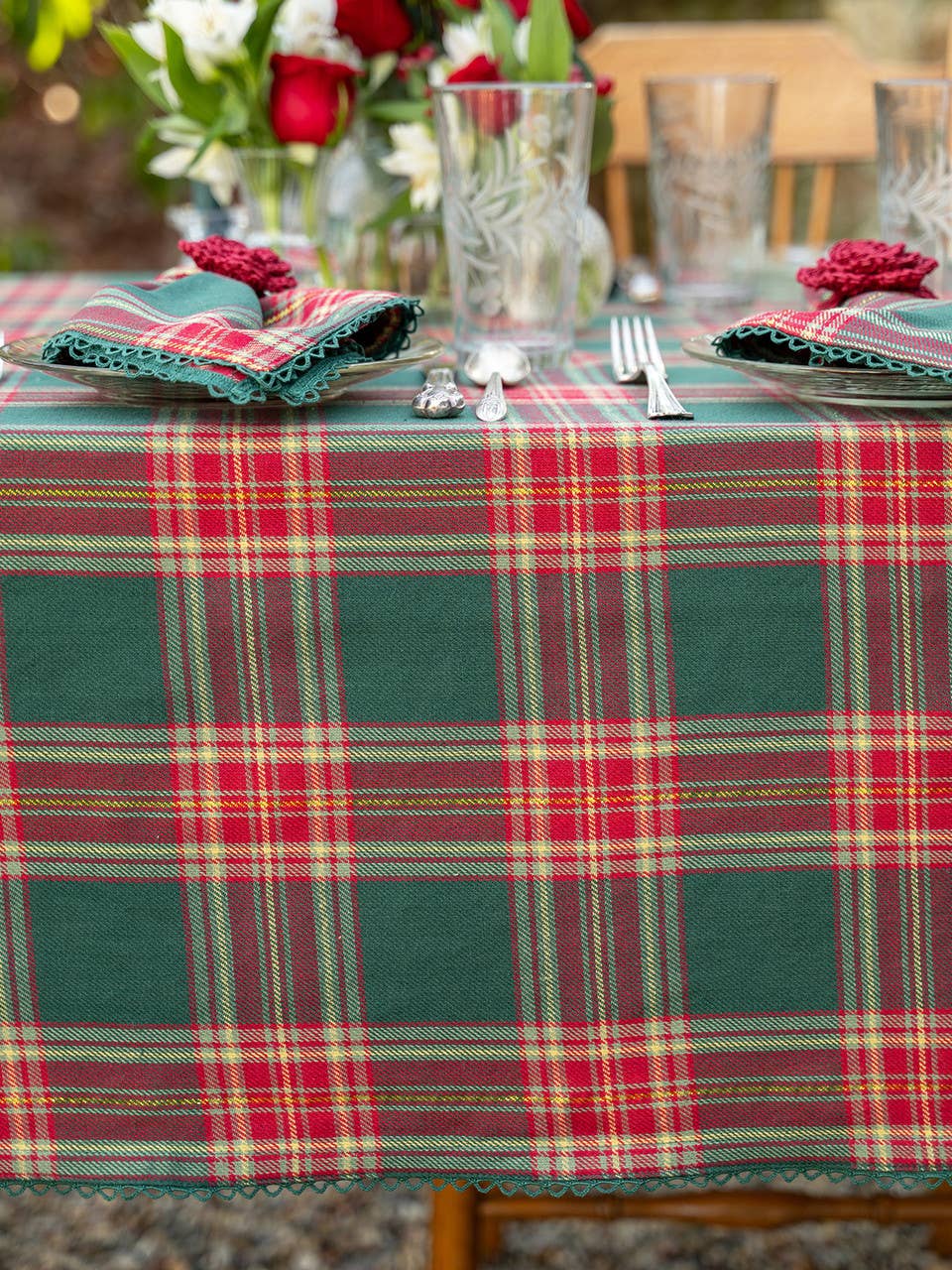 Jolly Plaid Tablecloth - Green: 60x90