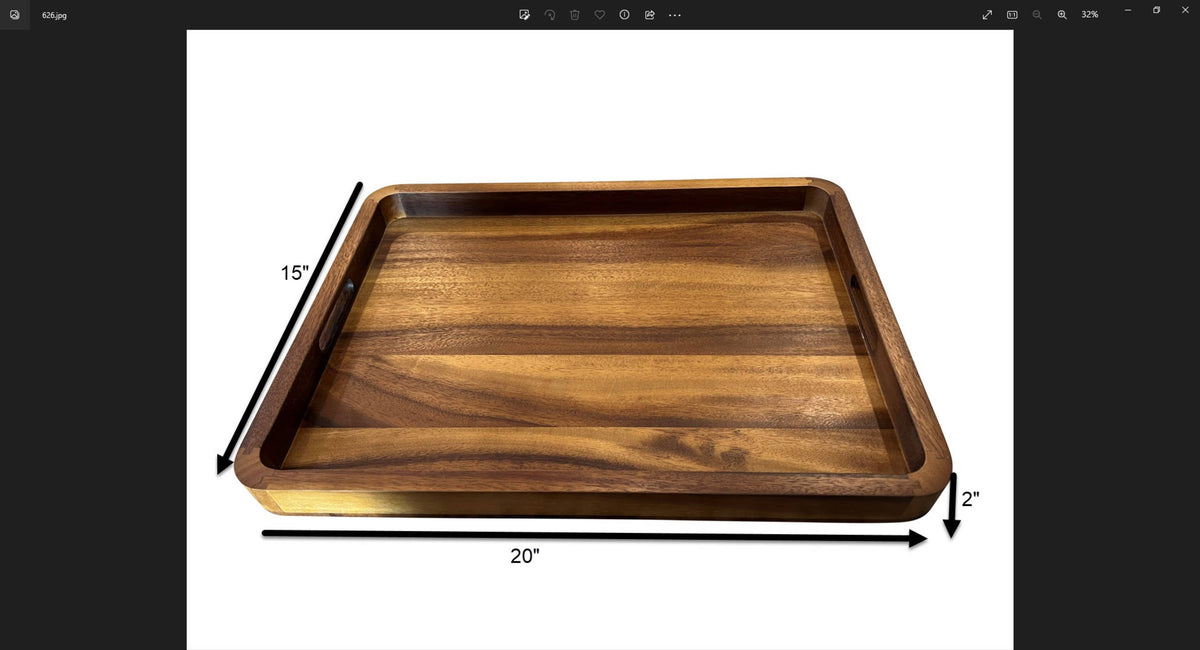 ACACIA WOOD SERVING TRAY 20"X15"