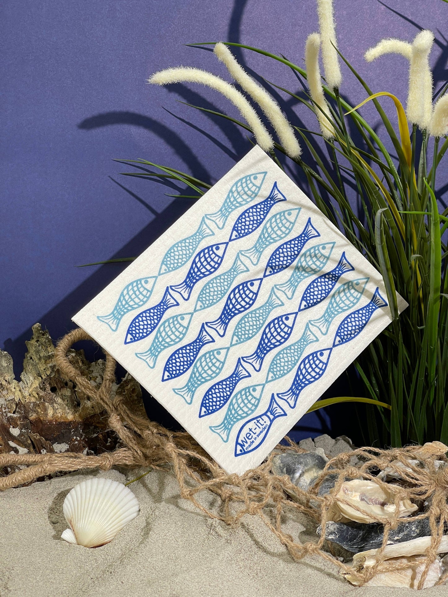 CATCH OF THE DAY BLUE SWEDISH CLOTH