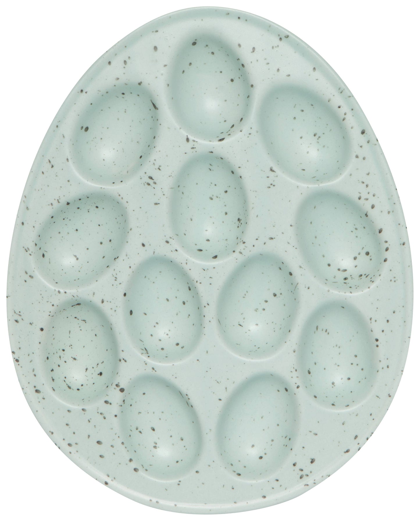 ROBIN'S EGG BLUE STONEWARE DEVILED EGG TRAY