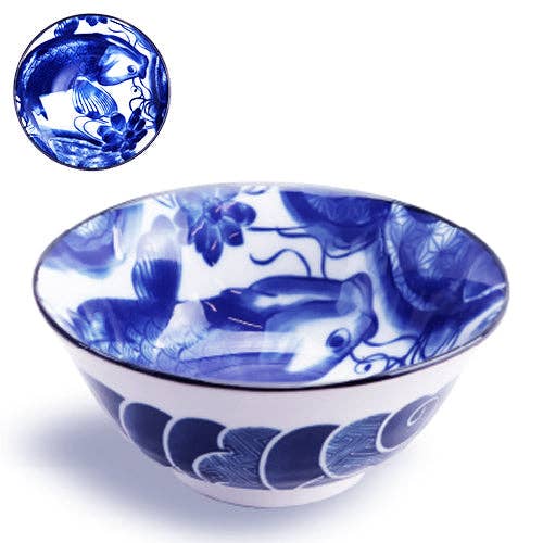 JAPANESE KOI FISH PORCELAIN BOWL