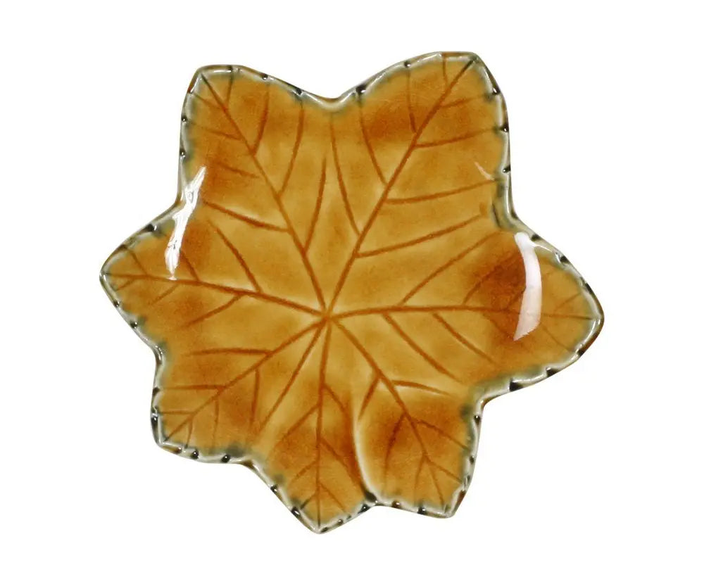 BROWN LEAF 4.75" CERAMIC PLATE
