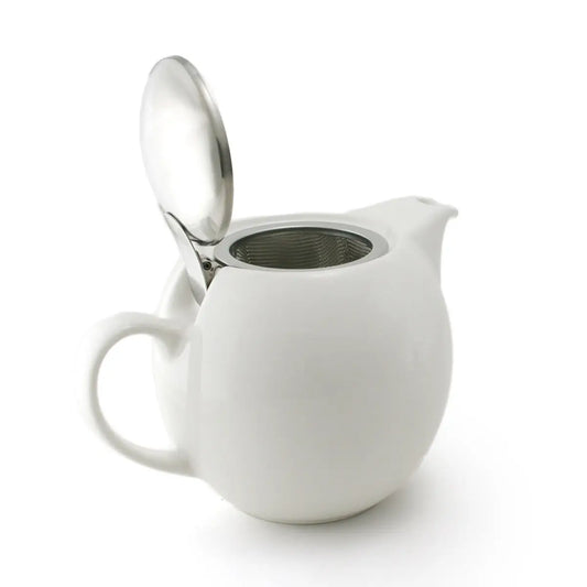 BEE HOUSE ROUND CERAMIC TEAPOT 24OZ WHITE