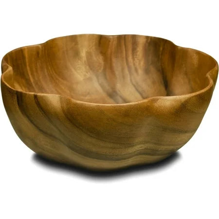 SCALLOP EDGE ACACIA BOWL 10"
