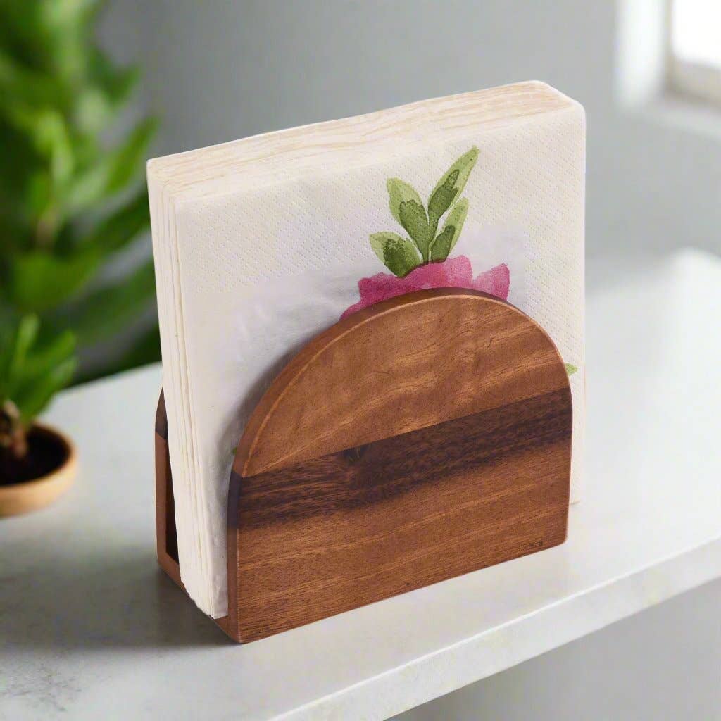 VERTICAL WOOD NAPKIN HOLDER