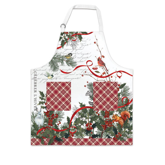 WINTER WOODLAND COTTON & LINEN APRON
