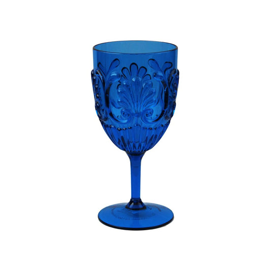 WINE GLASS FLEUR BLUE
