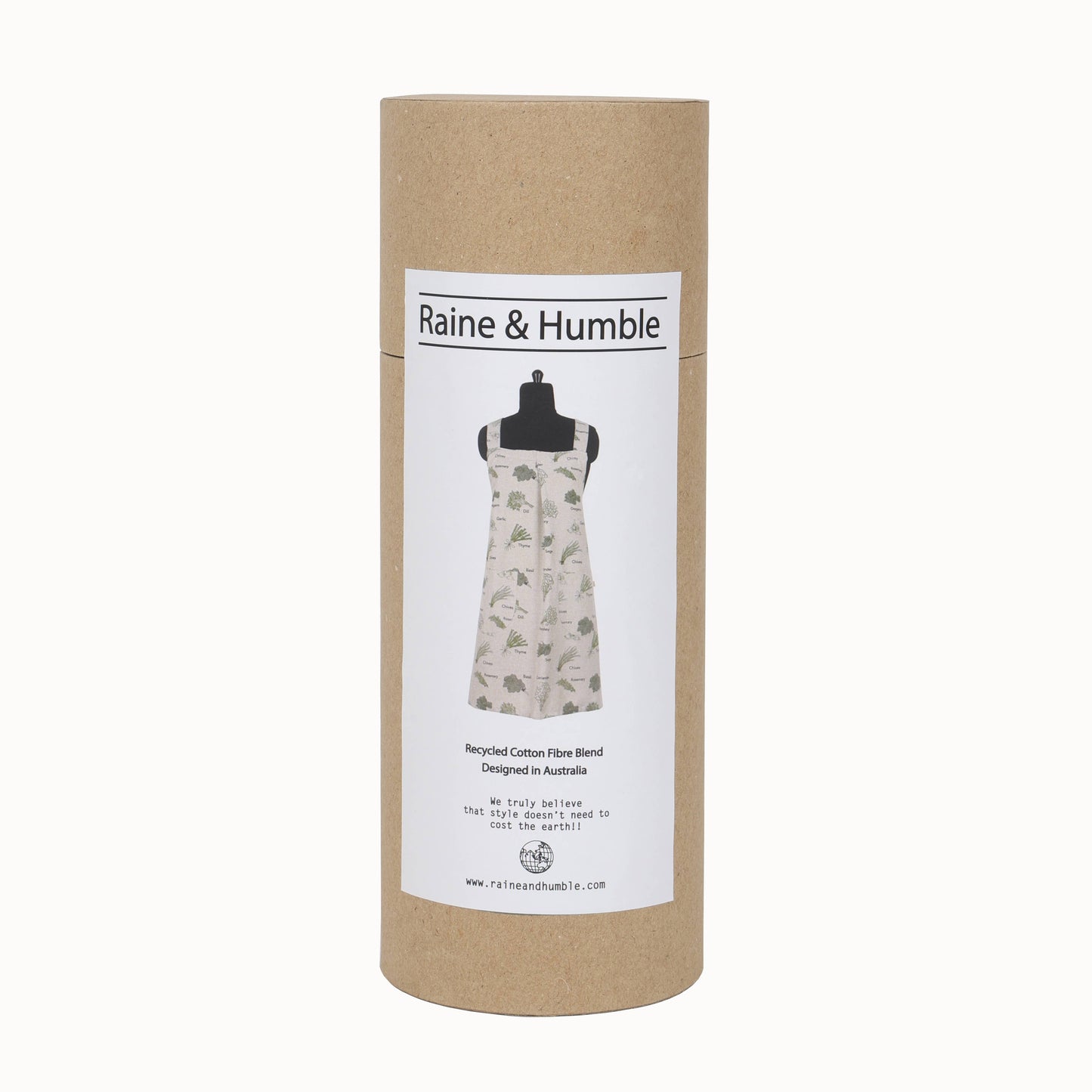 LONG PINAFORE APRON GREEN HERBS