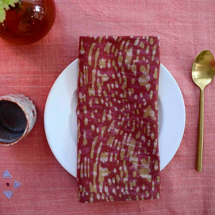 Sustainable Cotton Dinner Napkins Set of 4 | Barkha Orange