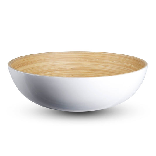 BAMBOO SALAD BOWL WHITE 12"