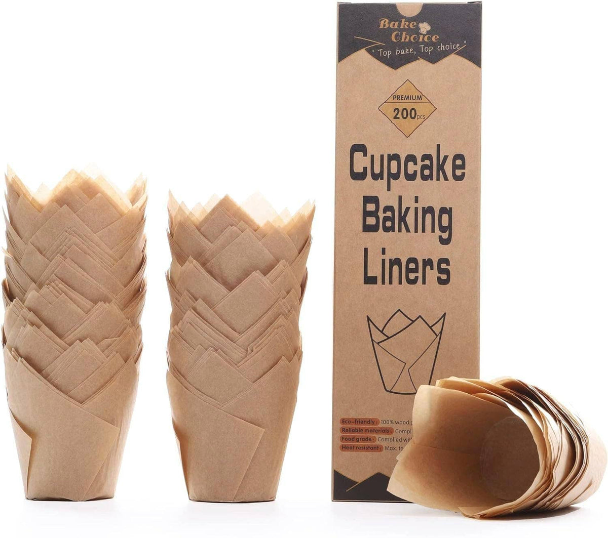 TULIP CUPCAKE LINERS FOR BAKING CUPS UNBLEACHED EUROPEAN PARCHMENT PAPER