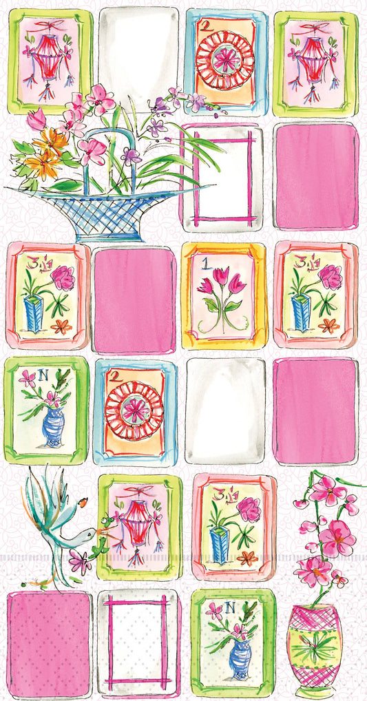 MAHJONG PINK GUEST TOWELS 16 CT
