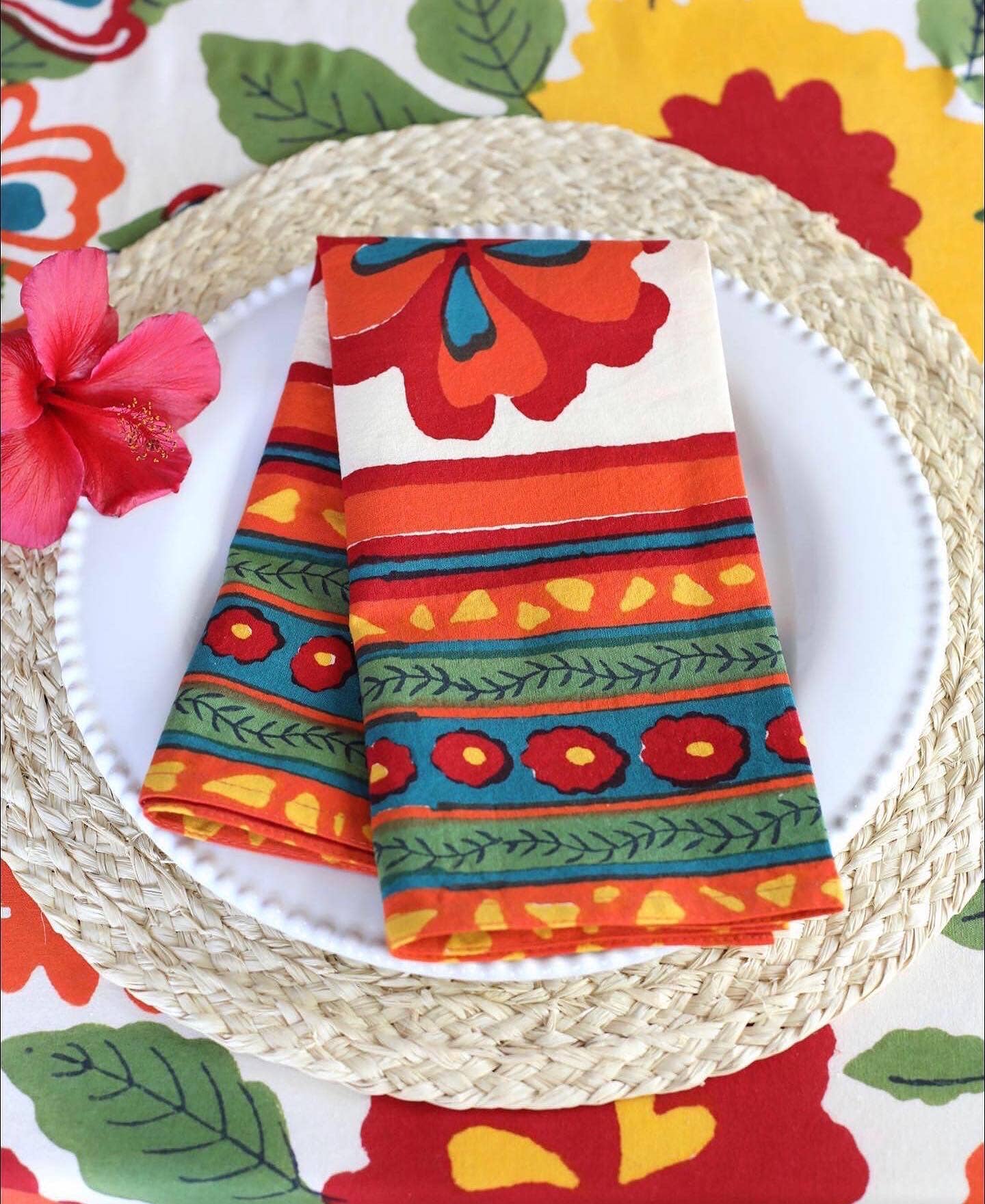 NAPKIN FLOWER POWER, SET OF 4