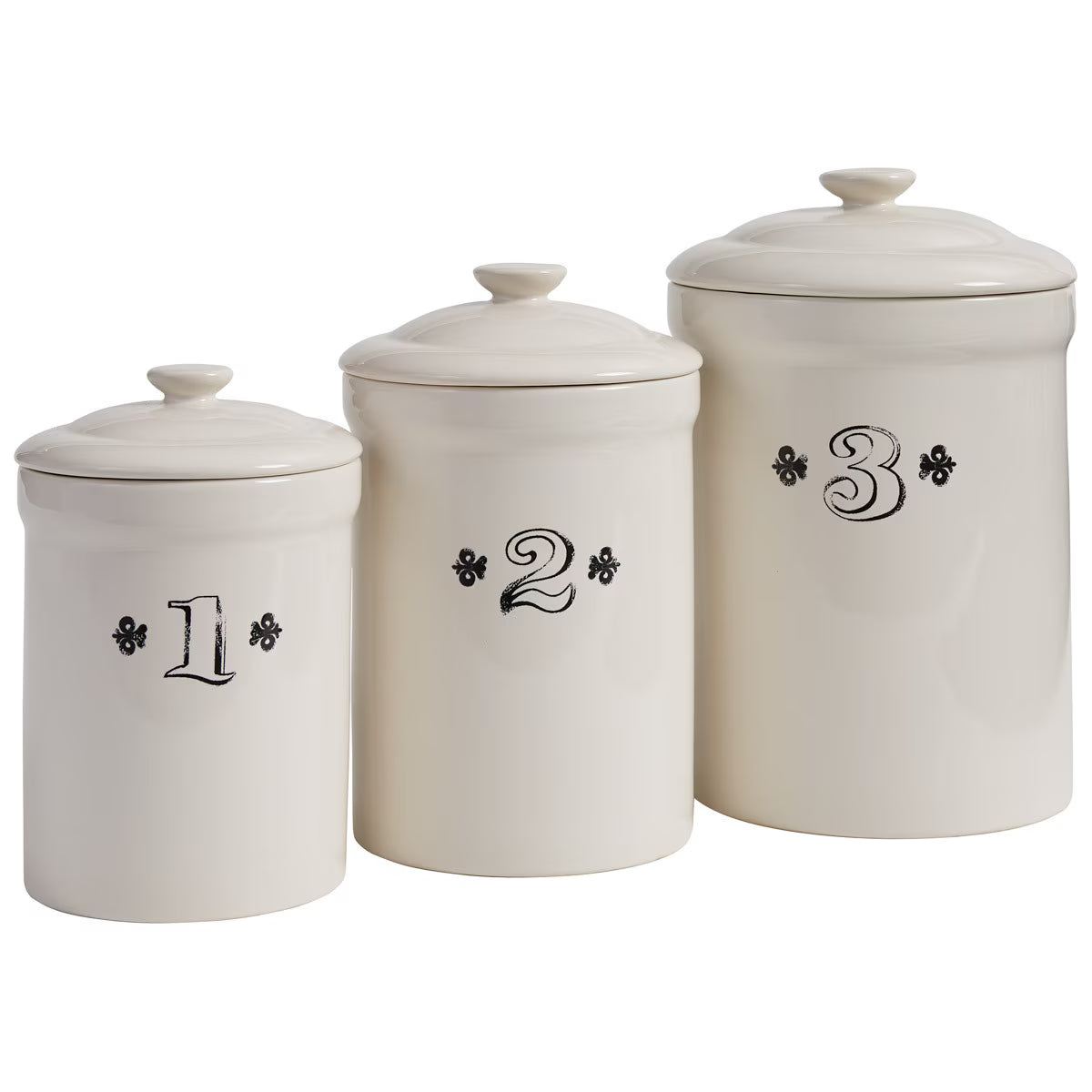 IRONSTONE SET OF 3 CANISTERS