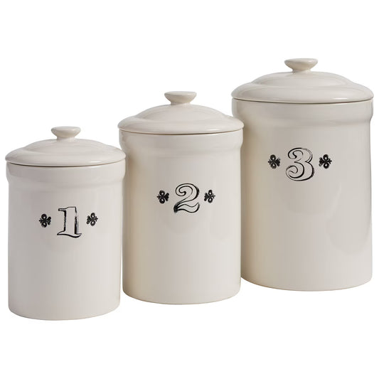 IRONSTONE SET OF 3 CANISTERS