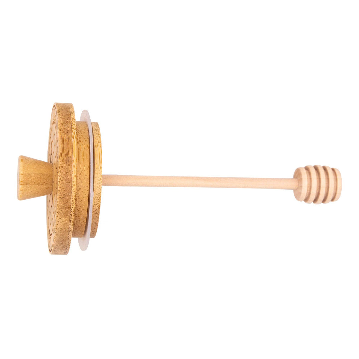 Bamboo Honey Dipper Lid for Mason Jars With Wide Mouth Jar