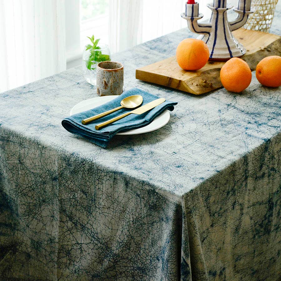 ORGANIC TABLE LINENS NATURALLY HAND DYED TABLE CLOTH | PAROS: 56"X84"
