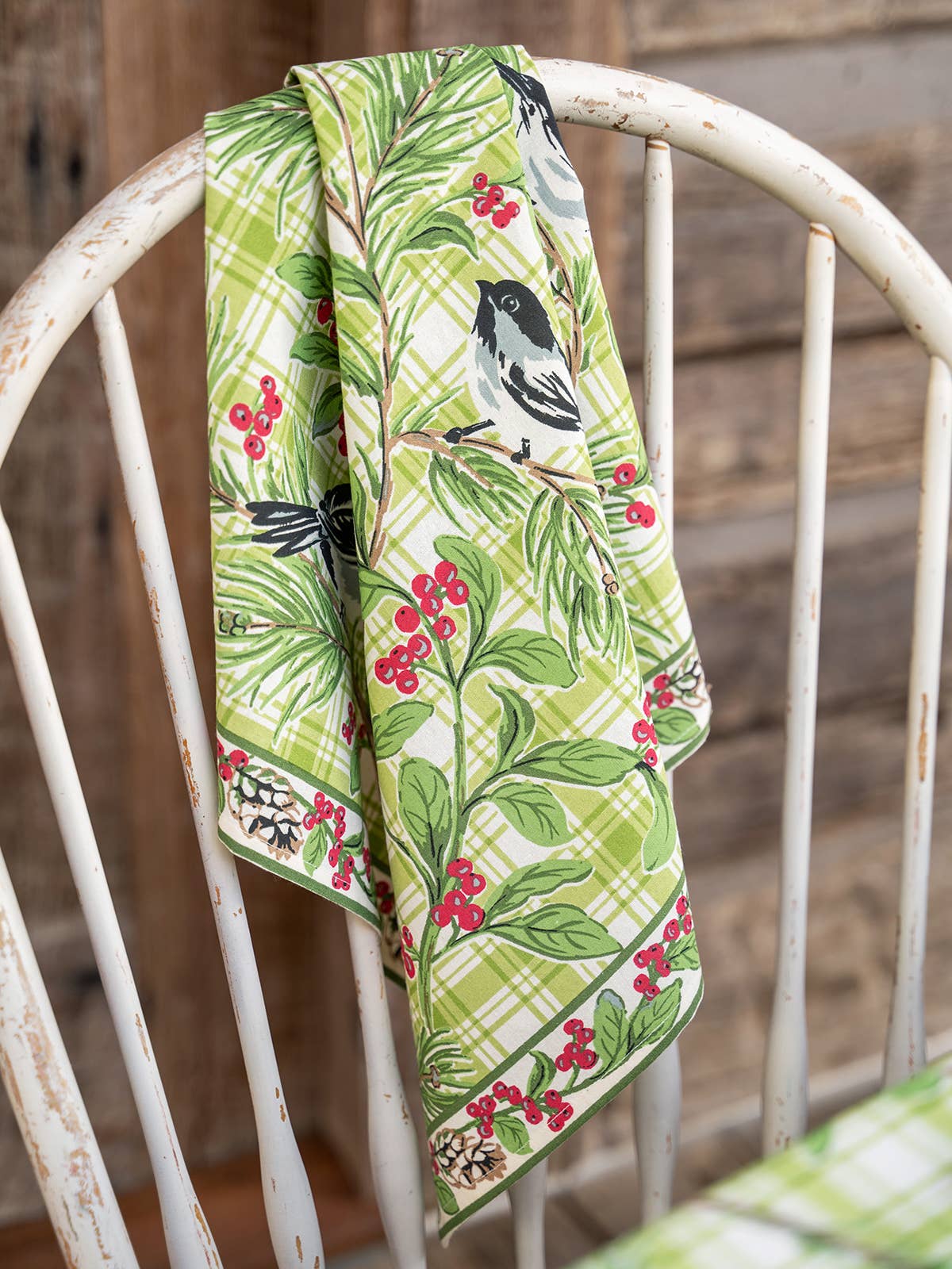 Chickadee Check Napkin Set of 4 - Green