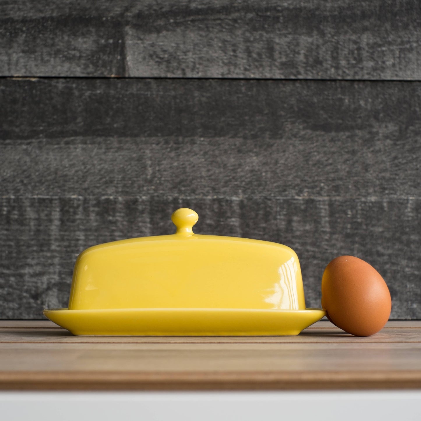 LEMON YELLOW RECTANGULAR BUTTER DISH