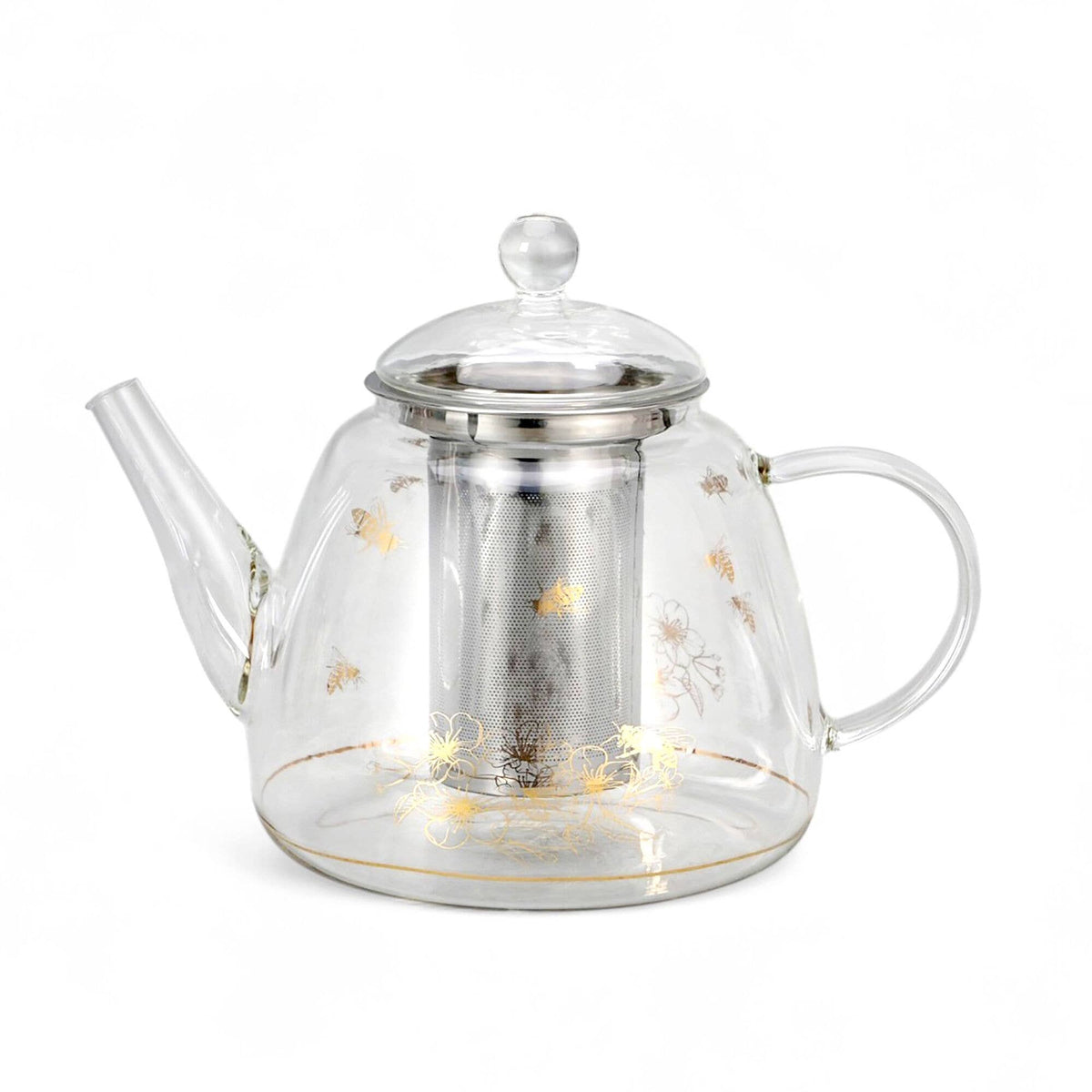 GOLDEN BEE GLASS TEAPOT WITH INFUSER 44OZ