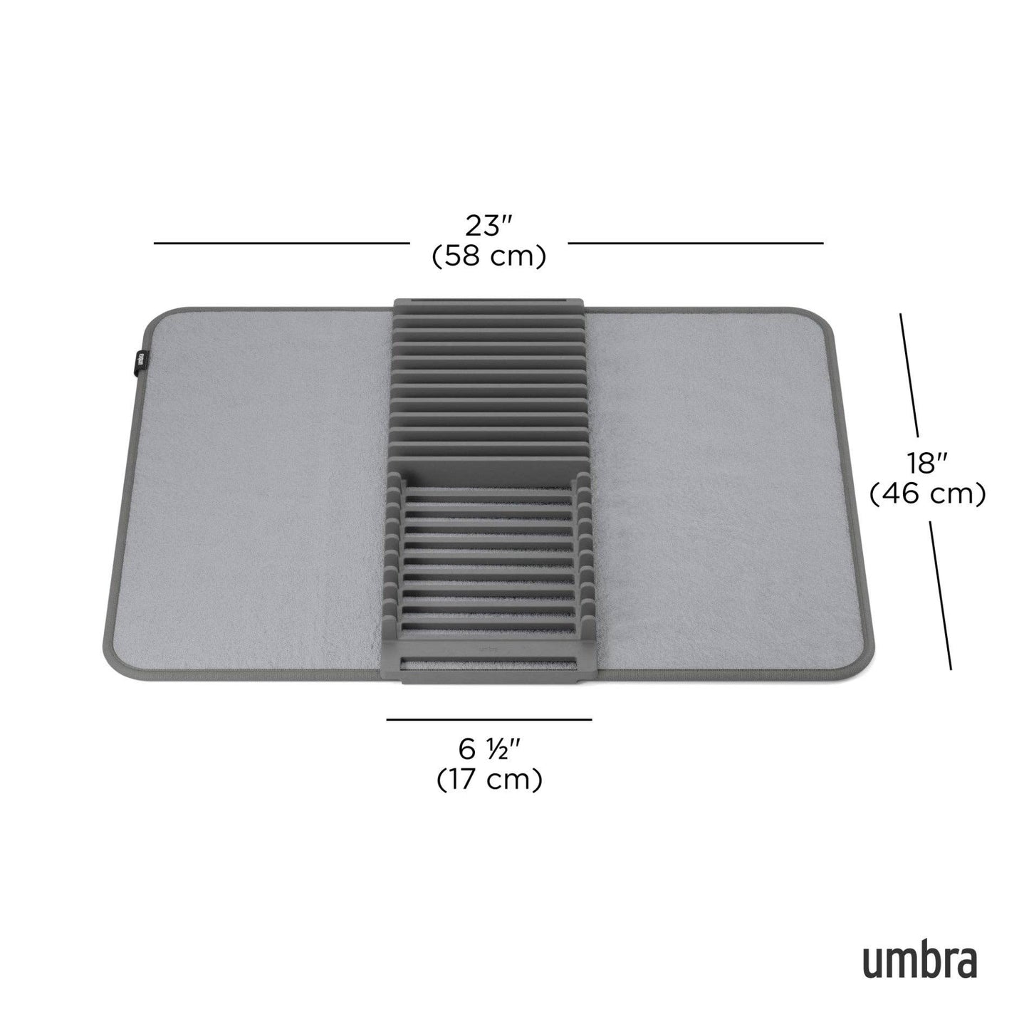 UDRY DISH RACK WITH DRYING MAT: LINEN