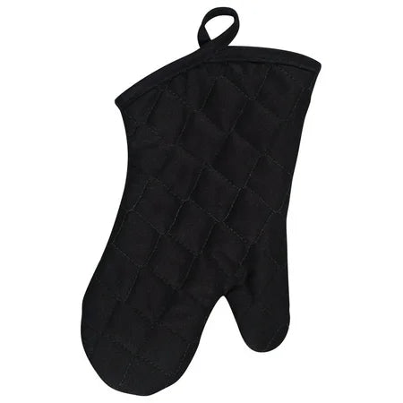 SOLID TERRY LINED OVEN MITT BLACK