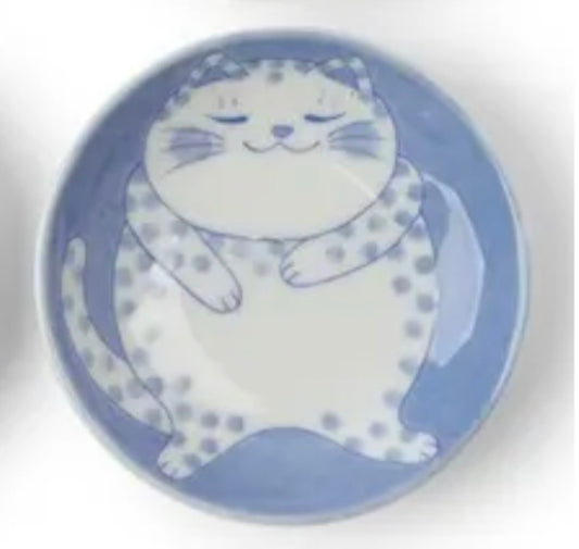 CAT BLUE/WHITE PLATE 3.75" #4