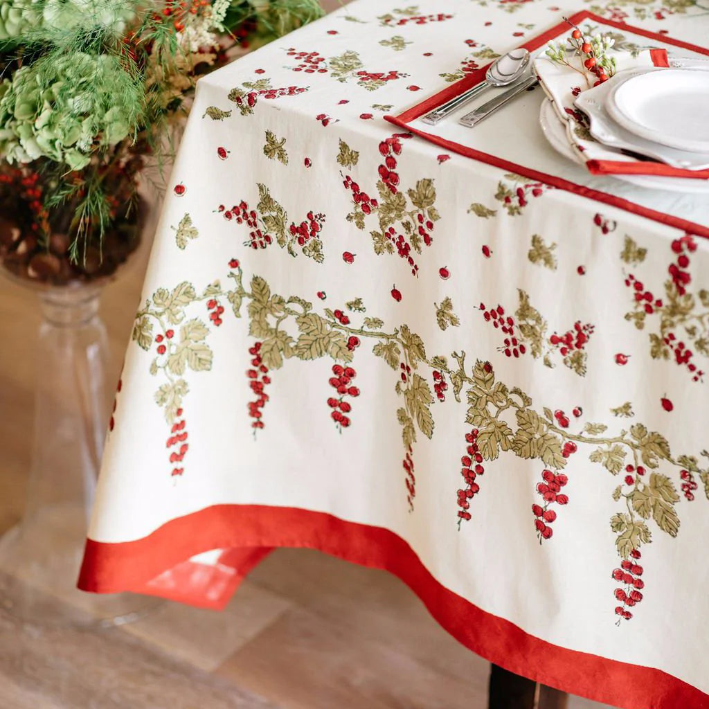 TABLECLOTH 59X86 GOOSEBERRY RED/GREEN
