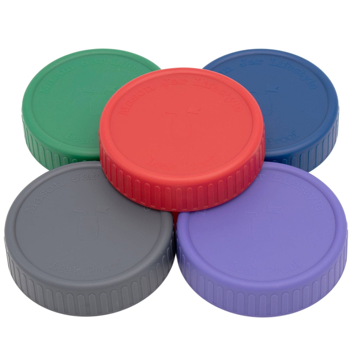 MJL LEAK PROOF PLASTIC STORAGE LIDS FOR MASON JARS: WIDE MOUTH