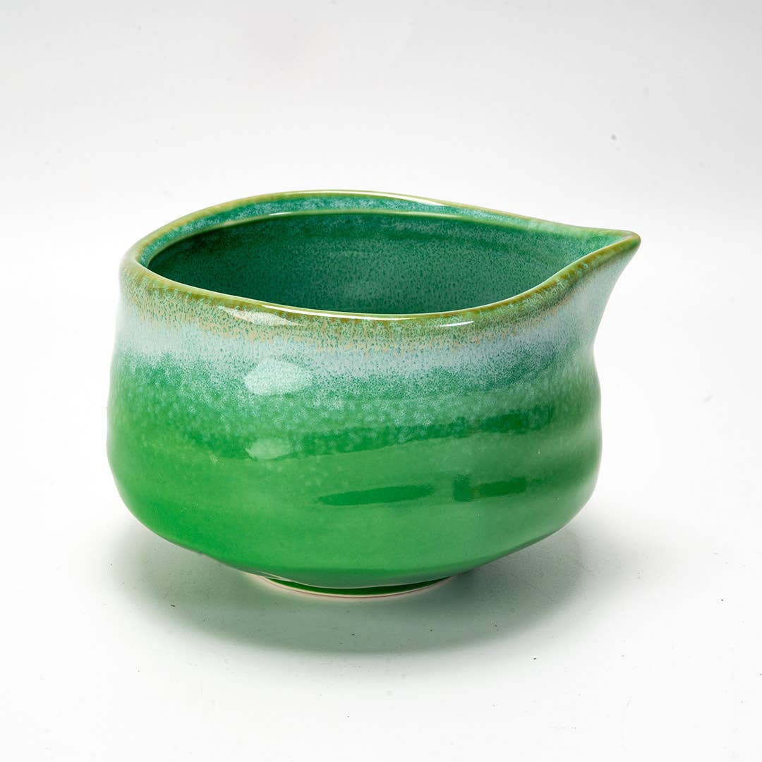 Matcha Set Porcelain Latte Bowl with Whisk and Scoop Green