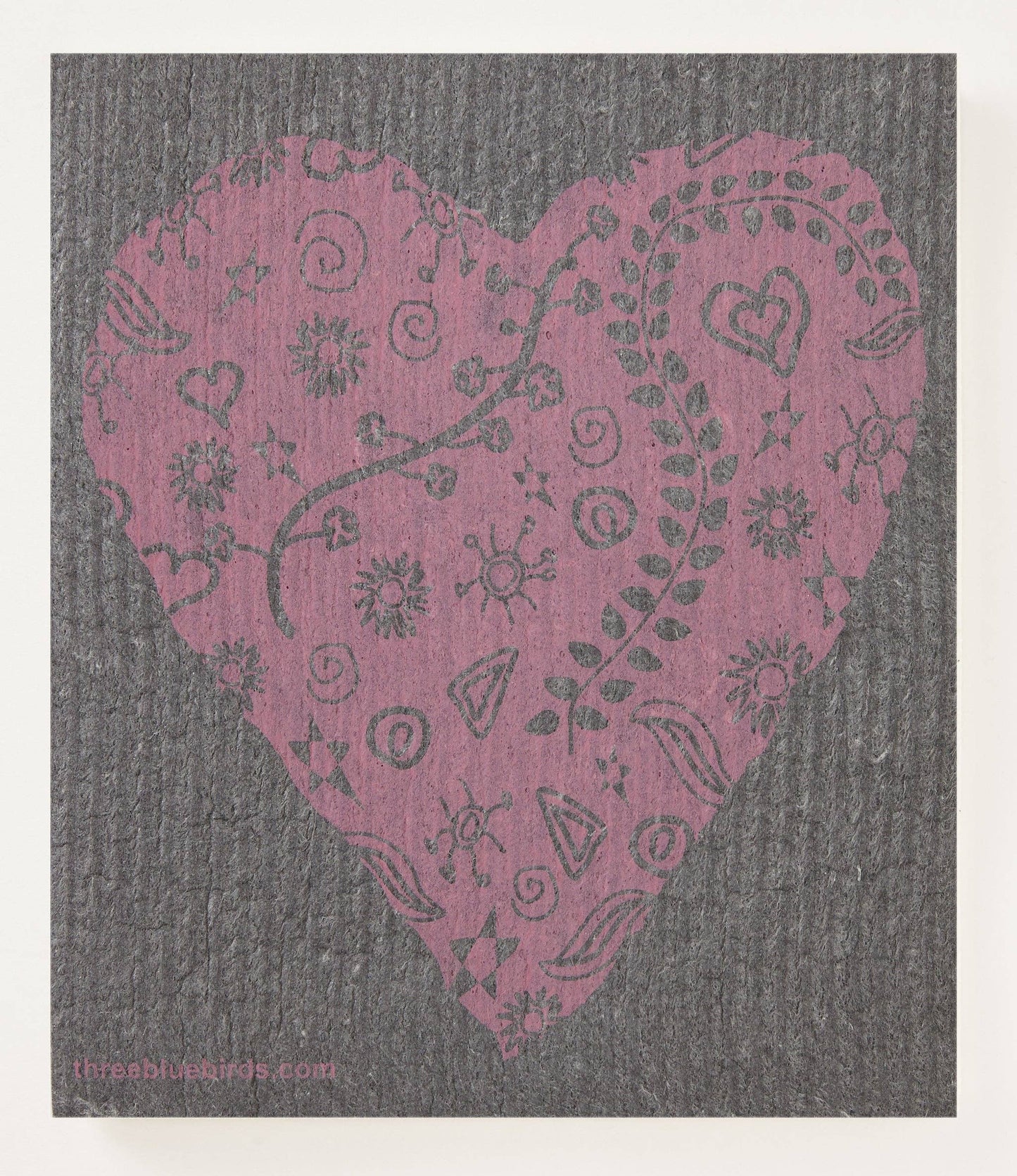 SWEDISH DISHCLOTH- BIG HEART GRAY