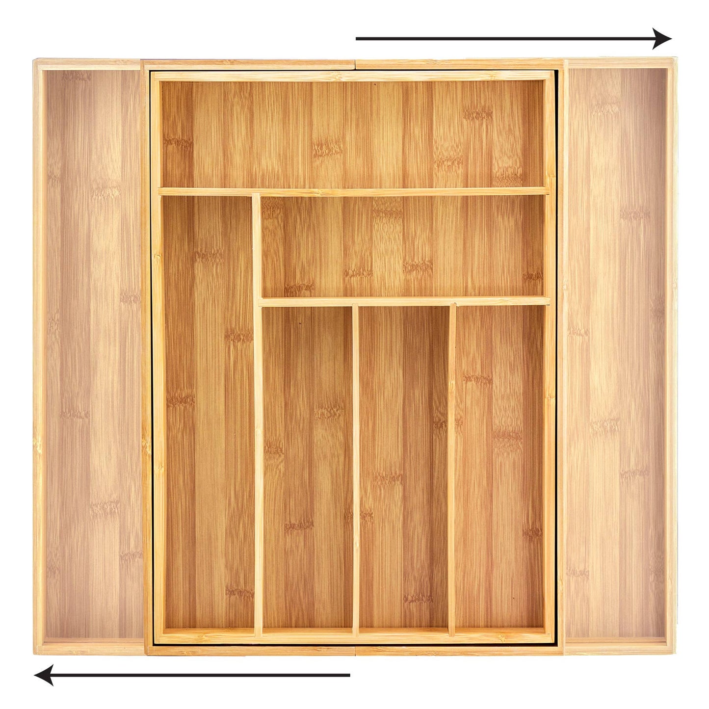 Expandable Bamboo Flatware and Utensil Drawer Organizer