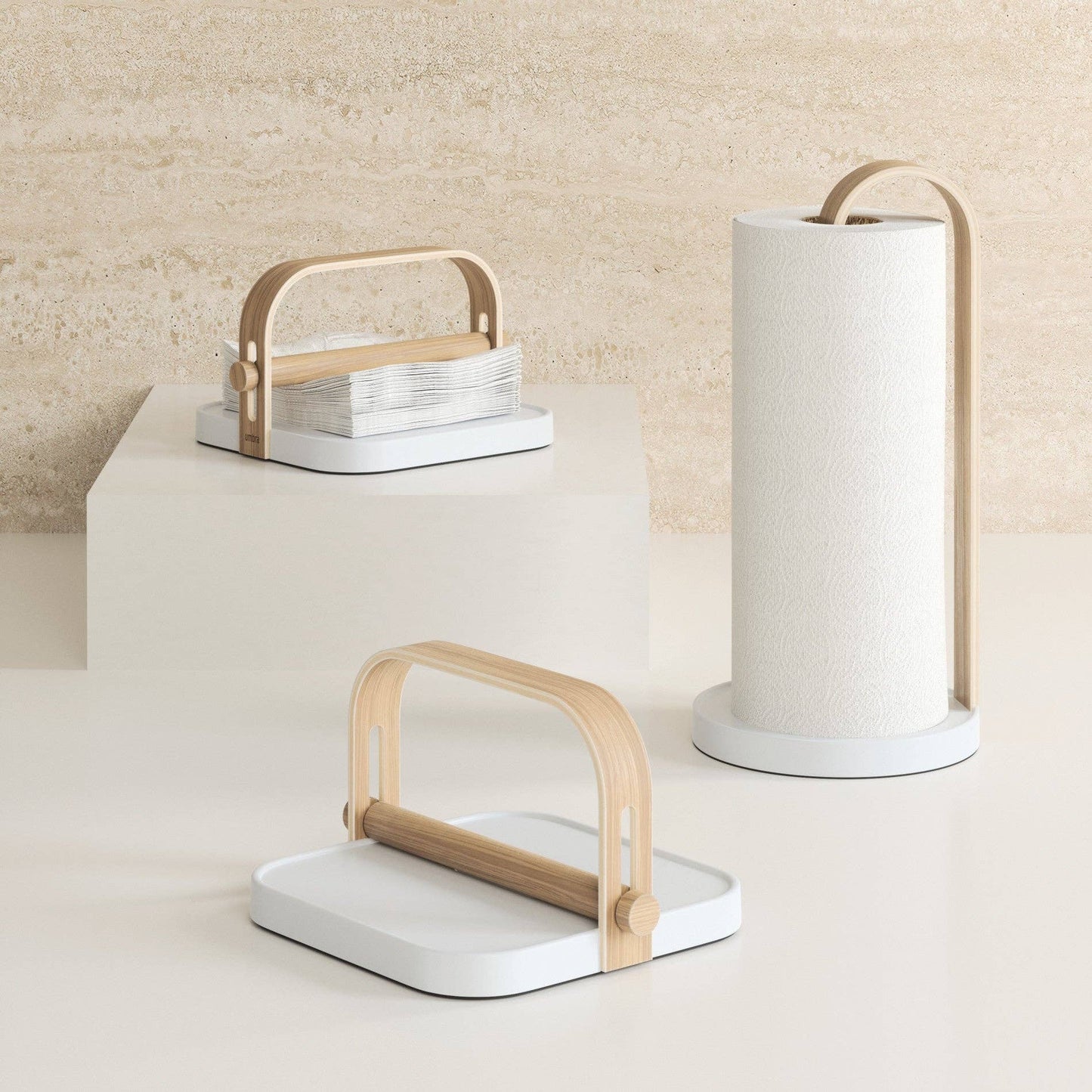 BELLWOOD NAPKIN HOLDER:WHITE/NATURAL