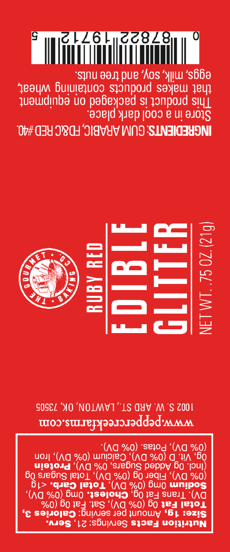 RUBY RED EDIBLE GLITTER 0.75 OZ.