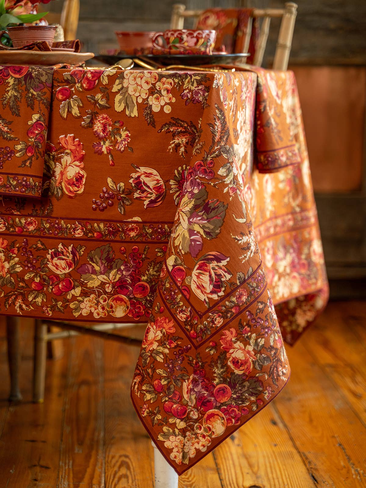Bountiful Harvest Tablecloth - Rust: 54x54