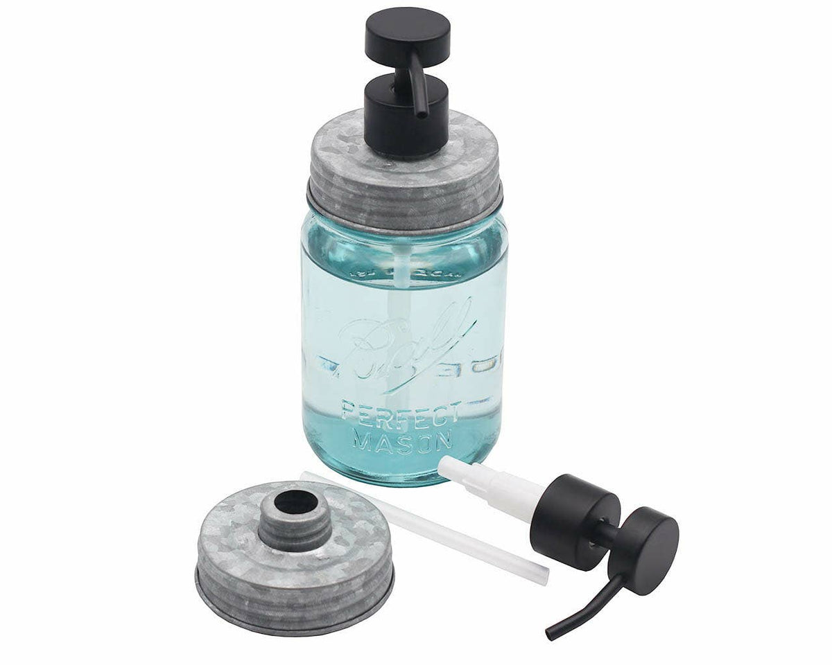 Matte Black Soap Pump Lid Kit for Mason Jars: Matte black / Regular mouth