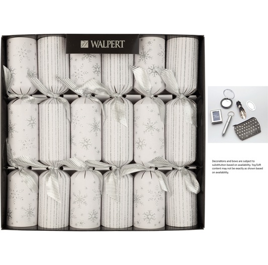WHITE SNOWFLAKES CHRISTMAS CRAKERS