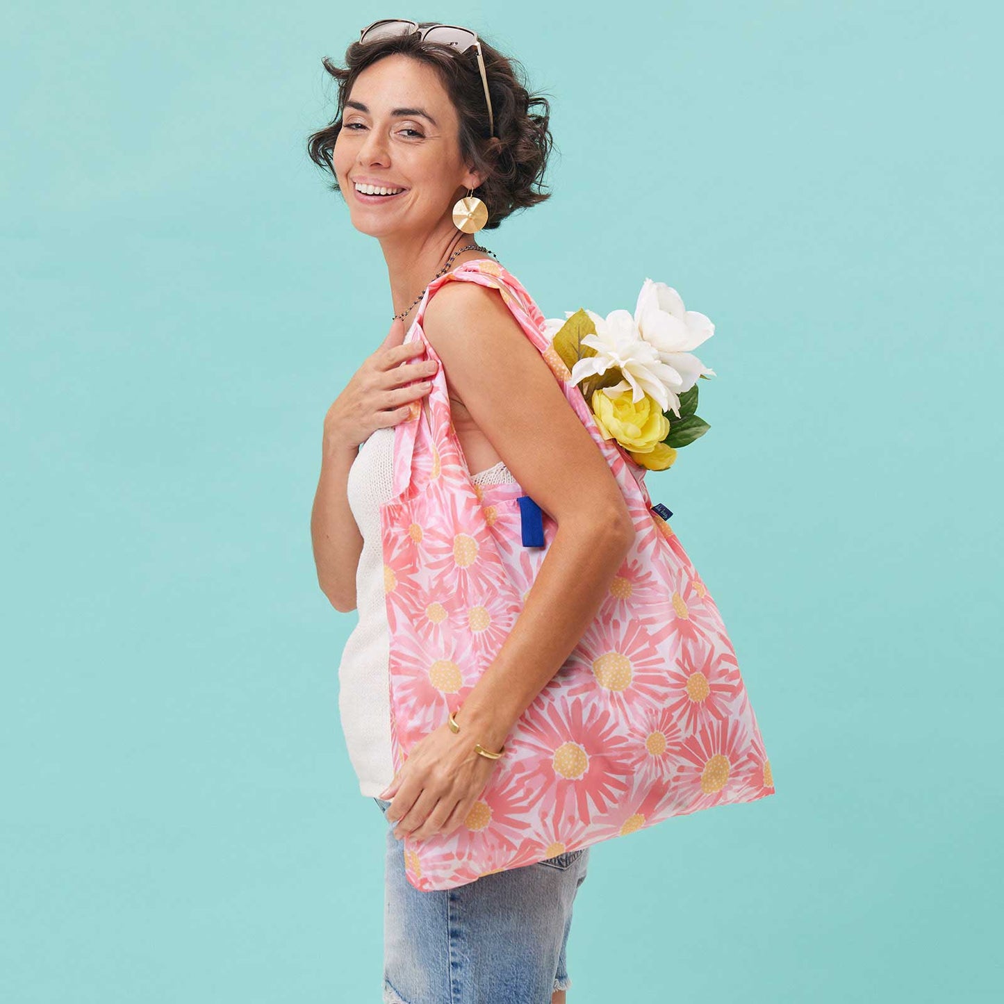 DAISIES BLU BAG REUSABLE SHOPPER TOTE