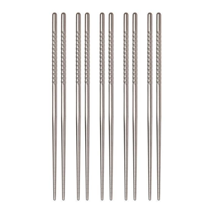STAINLESS STEEL CHOPSTICKS 5 PAIRS