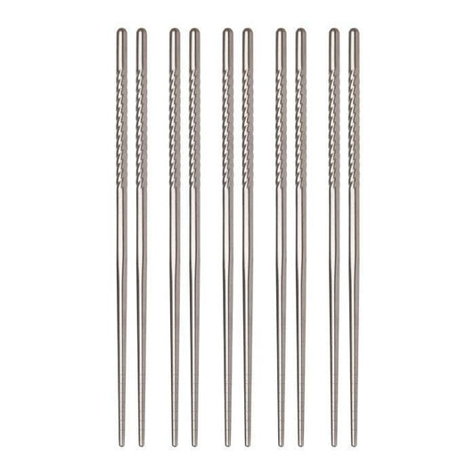 STAINLESS STEEL CHOPSTICKS 5 PAIRS