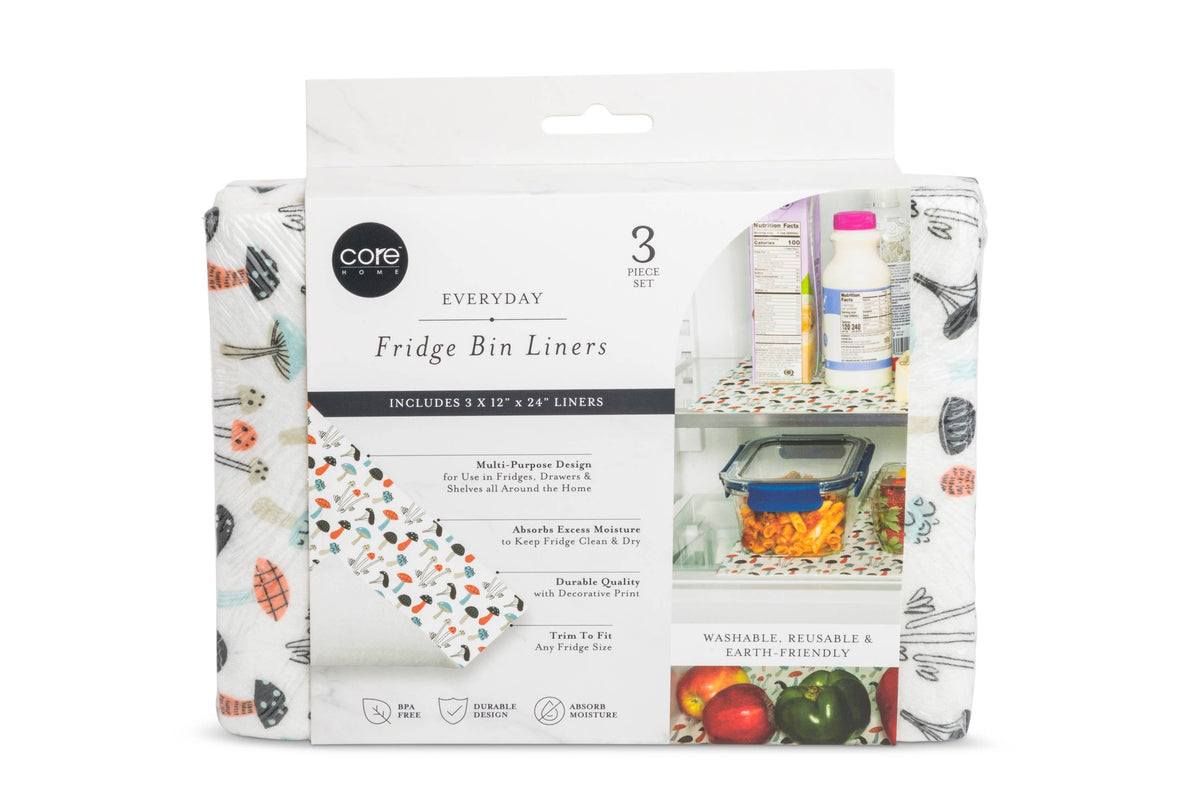 Fridge Bin Liners  3pk - Shrooms