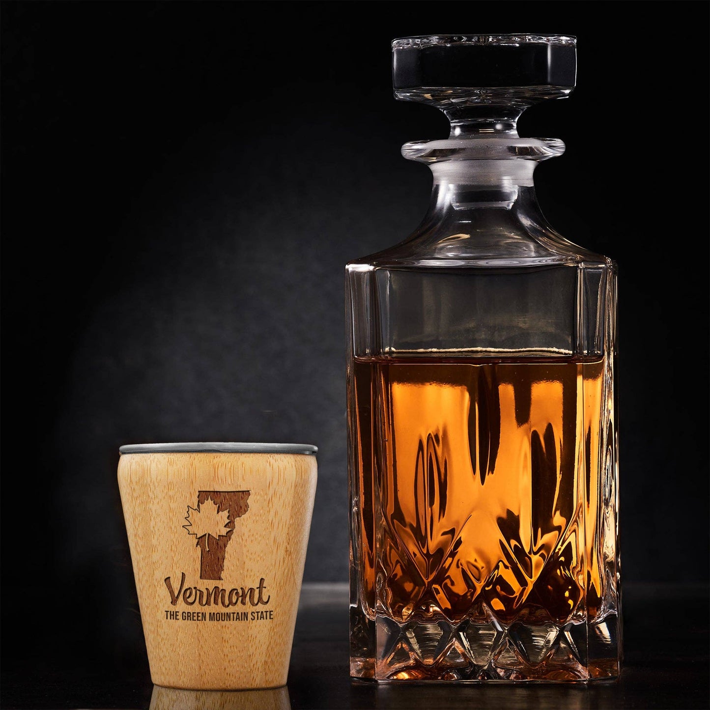 BAMBOO/STAINLESS VERMONT SHOT GLASS
