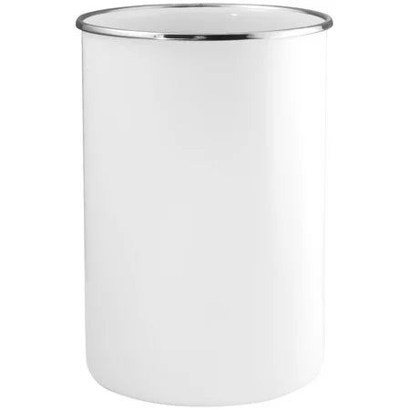 UTENSIL CROCK WHITE ENAMEL