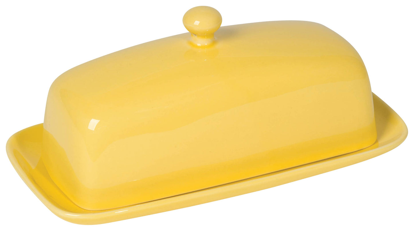 LEMON YELLOW RECTANGULAR BUTTER DISH