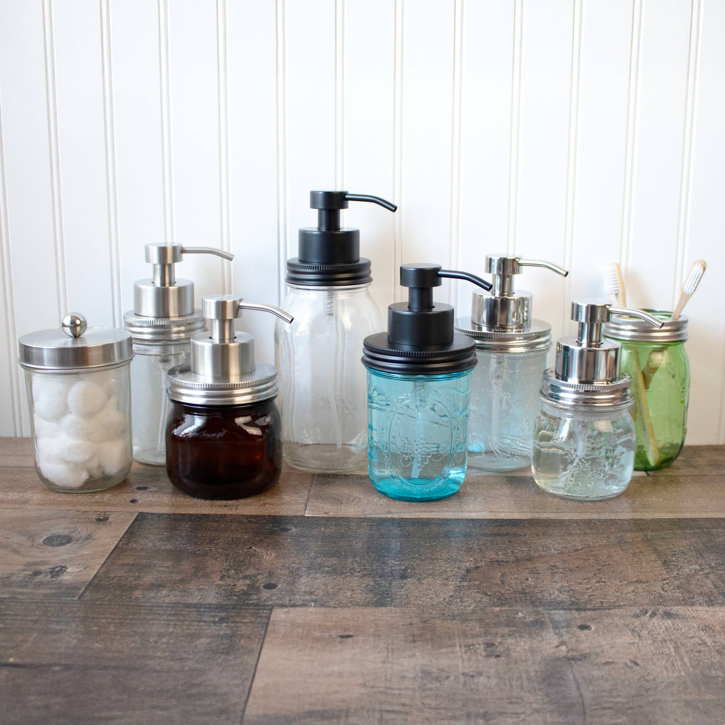 Foaming Soap Pump Dispensers for Mason Jars: Charcoal black finish