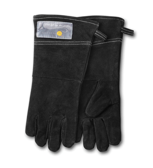 LEATHER GRILL GLOVES, BLACK