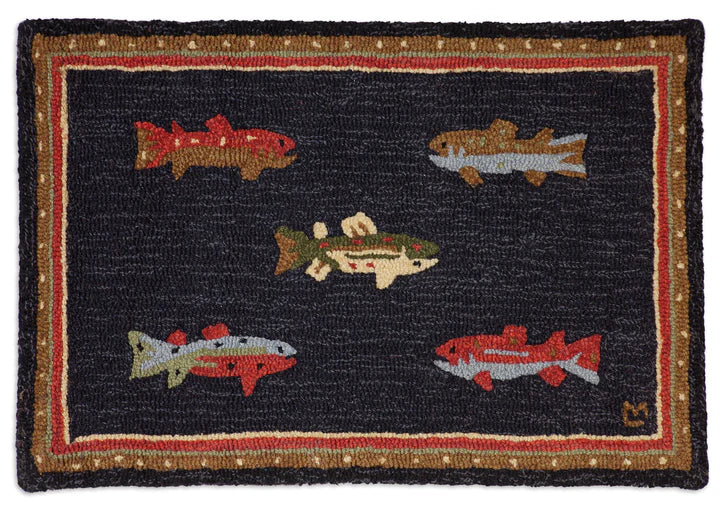RIVER FISH 2'X3' HKD RUG
