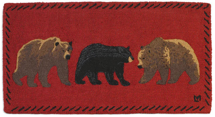 MIXED BEARS 2'X4' HKD RUG